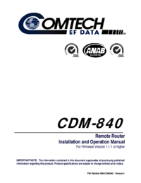 Per vedere il documento Comtech EF Data CDM-840 Specifiche